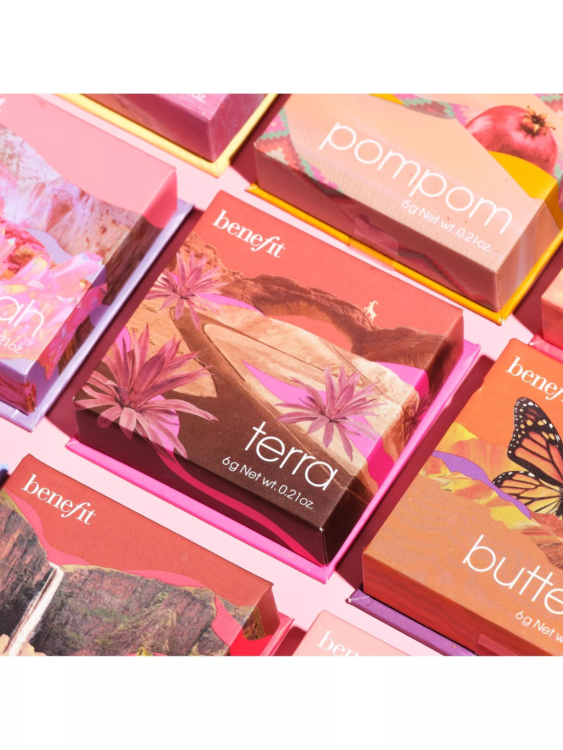 Benefit Terra powder blush in terracotta golden brick-red shade - British product
