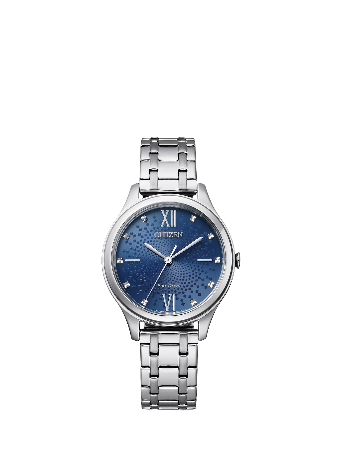 Citizen Eco-Drive women's watch blue dial stainless steel 32mm (British brand)