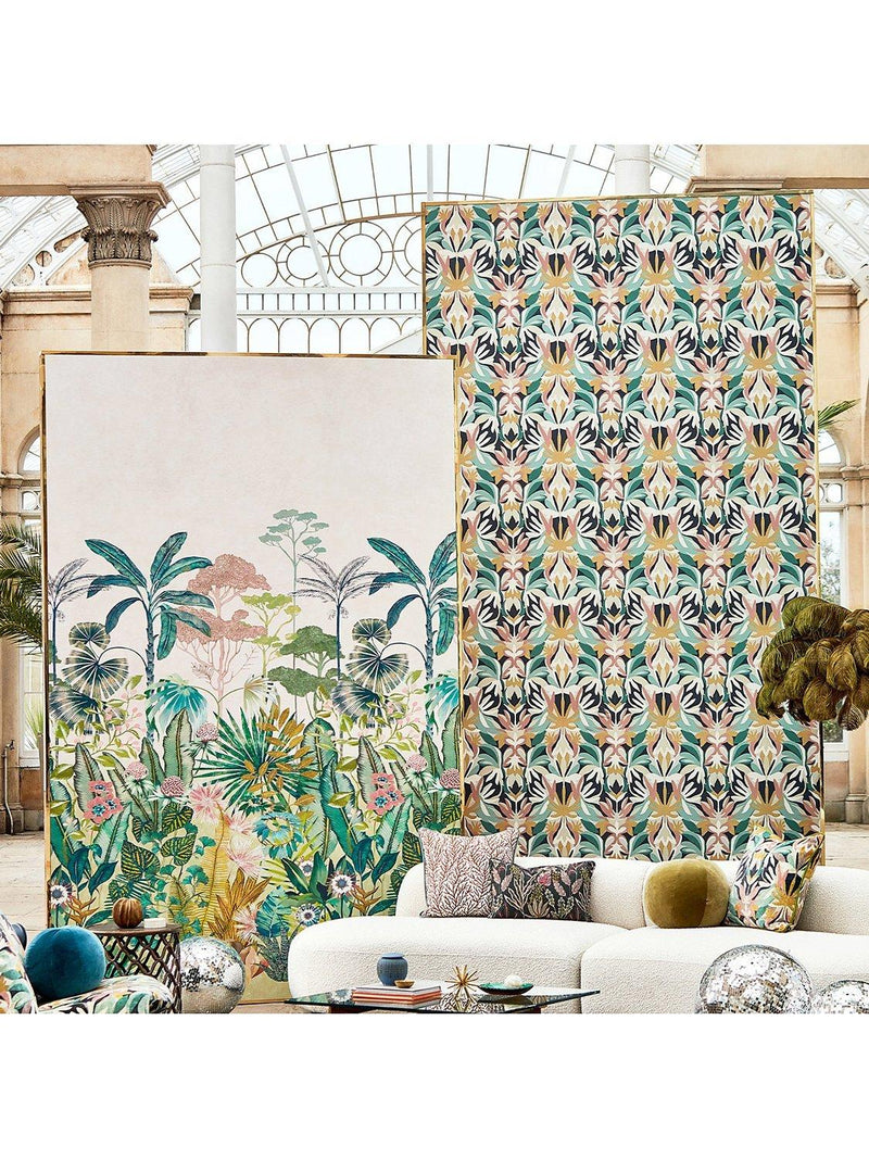 Harlequin Melora Wallpaper botanical damask pattern with metallic finish, UK version