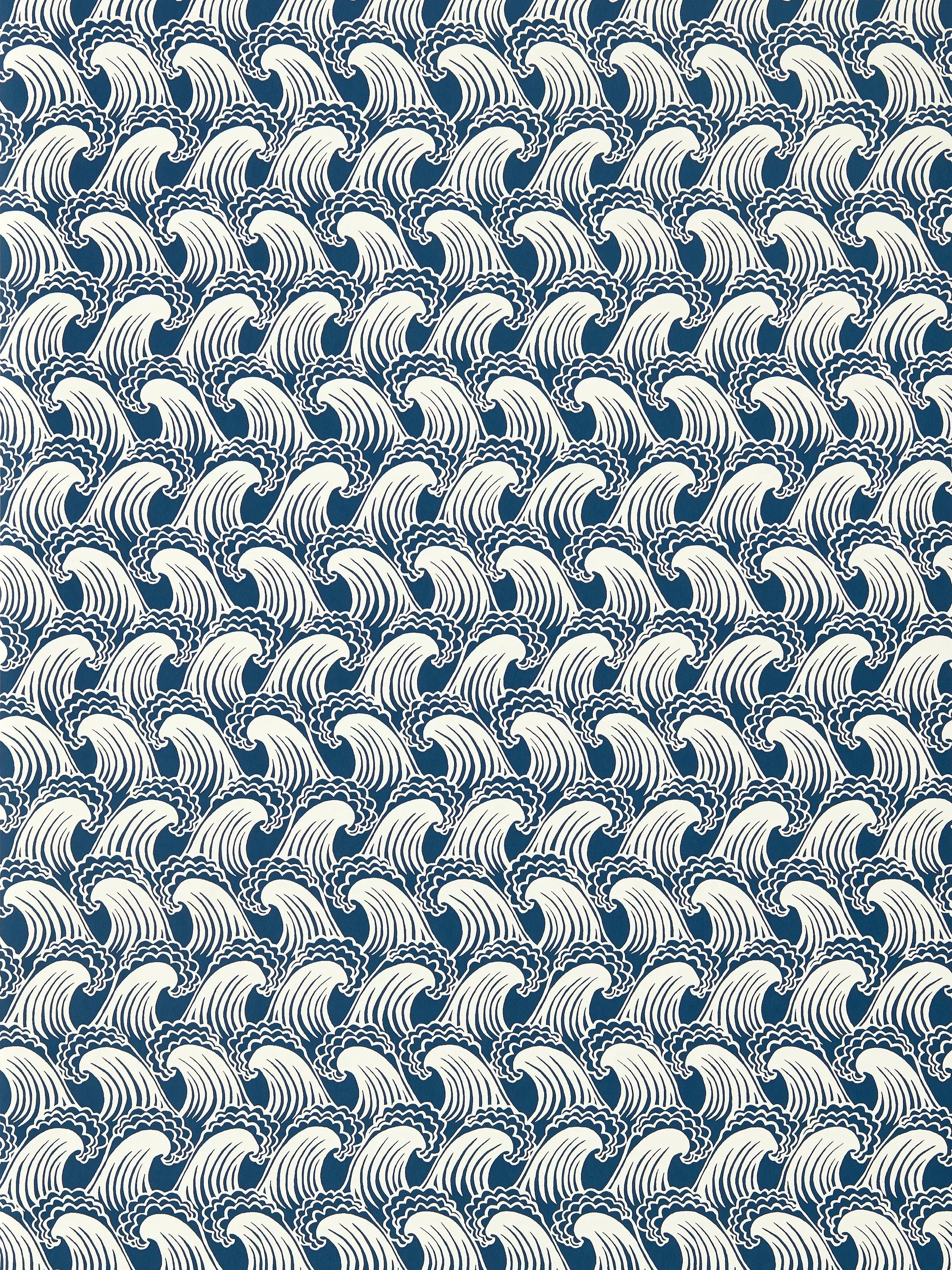 Scion indigo blue ocean wave wallpaper (British brand)