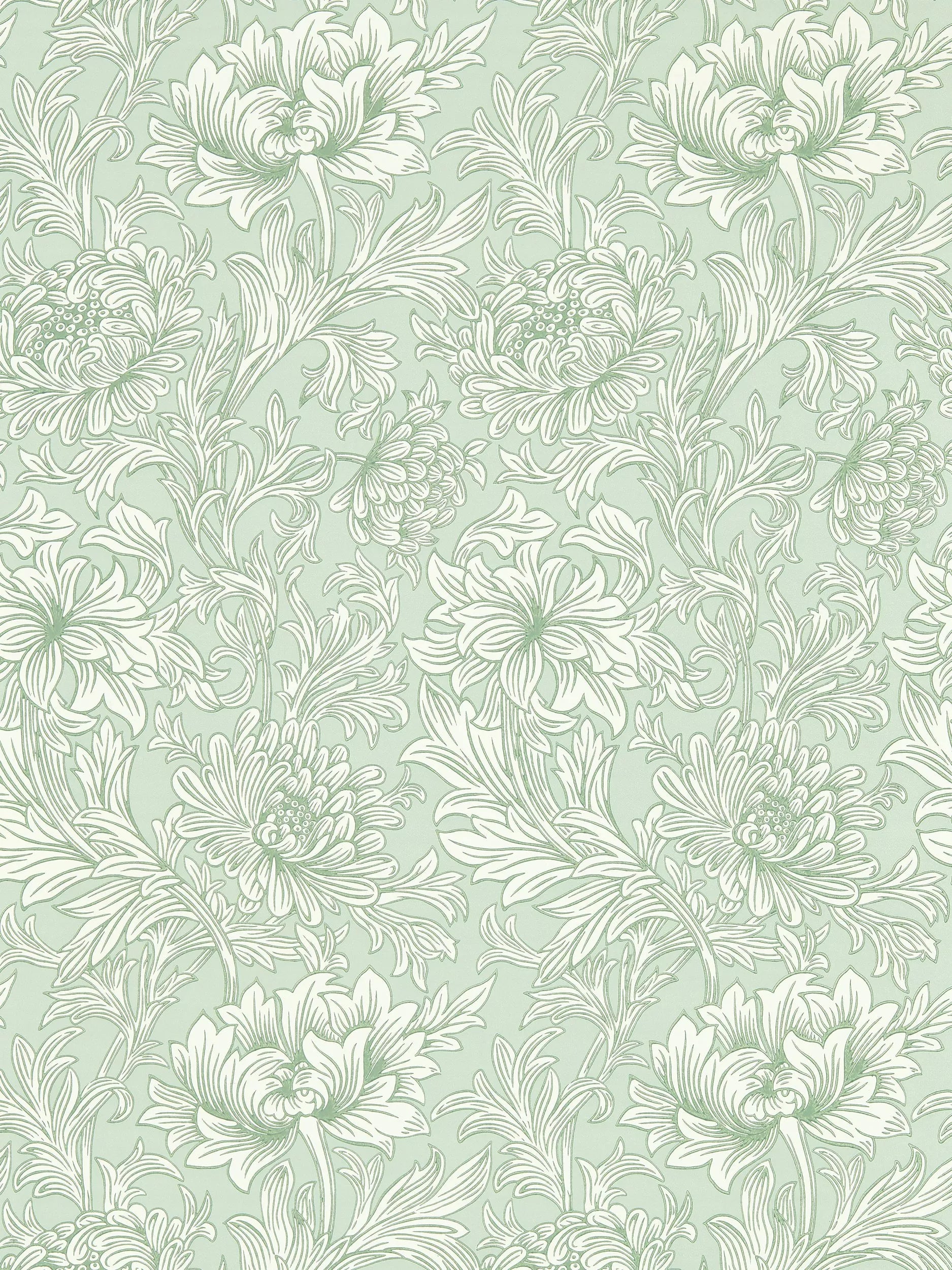Morris & Co. Chrysanthemum Toile wallpaper L10m x W52cm (British brand)