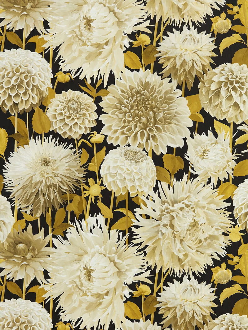 Dahlia floral wallpaper with hand-painted design, UK version