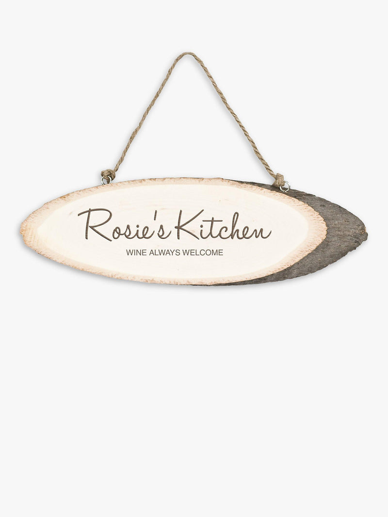 Treat Republic personalised rustic wood kitchen sign Natural (British brand)