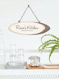 Treat Republic personalised rustic wood kitchen sign Natural (British brand)