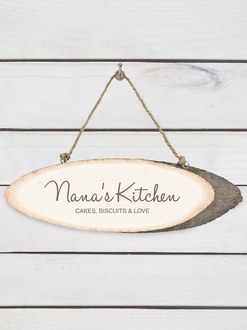 Treat Republic personalised rustic wood kitchen sign Natural (British brand)