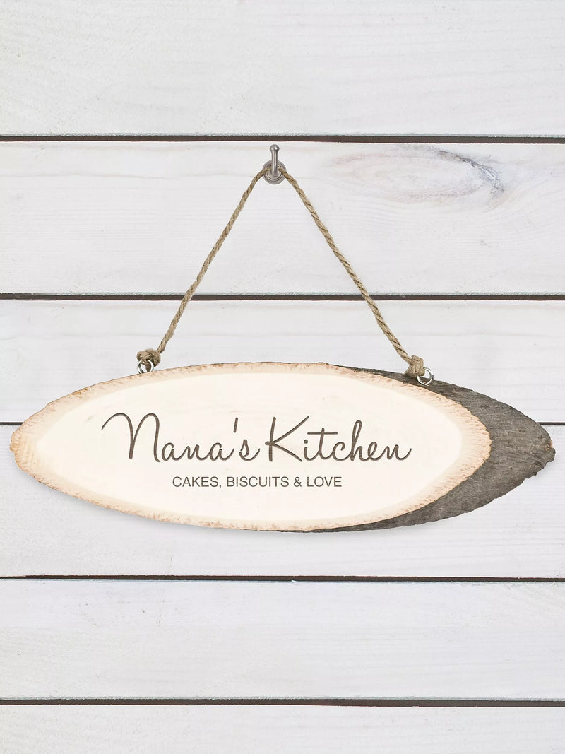 Treat Republic personalised rustic wood kitchen sign Natural (British brand)
