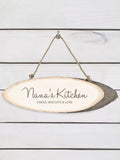 Treat Republic personalised rustic wood kitchen sign Natural (British brand)