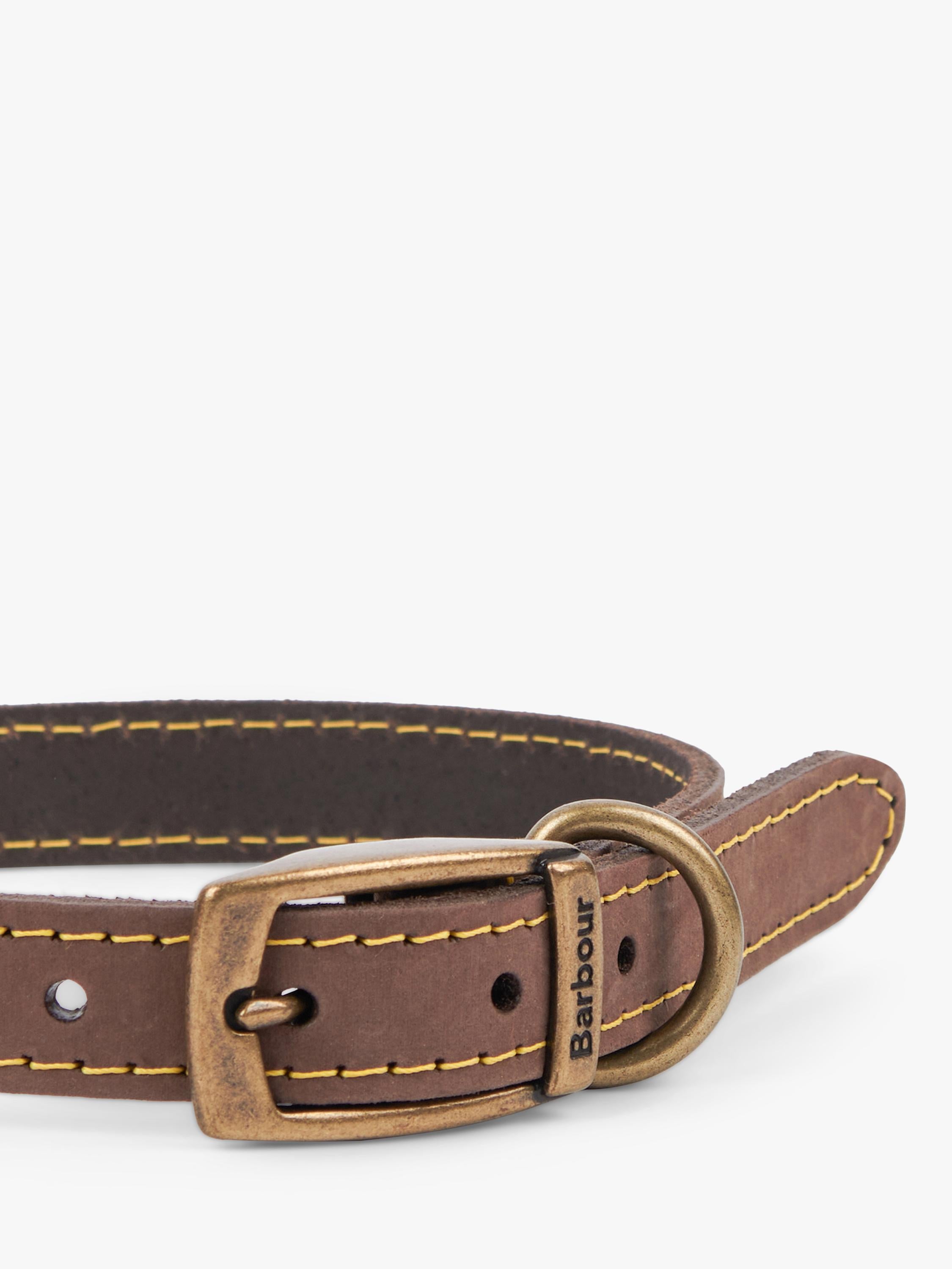 Barbour dog collar mid brown large, imported from the UK