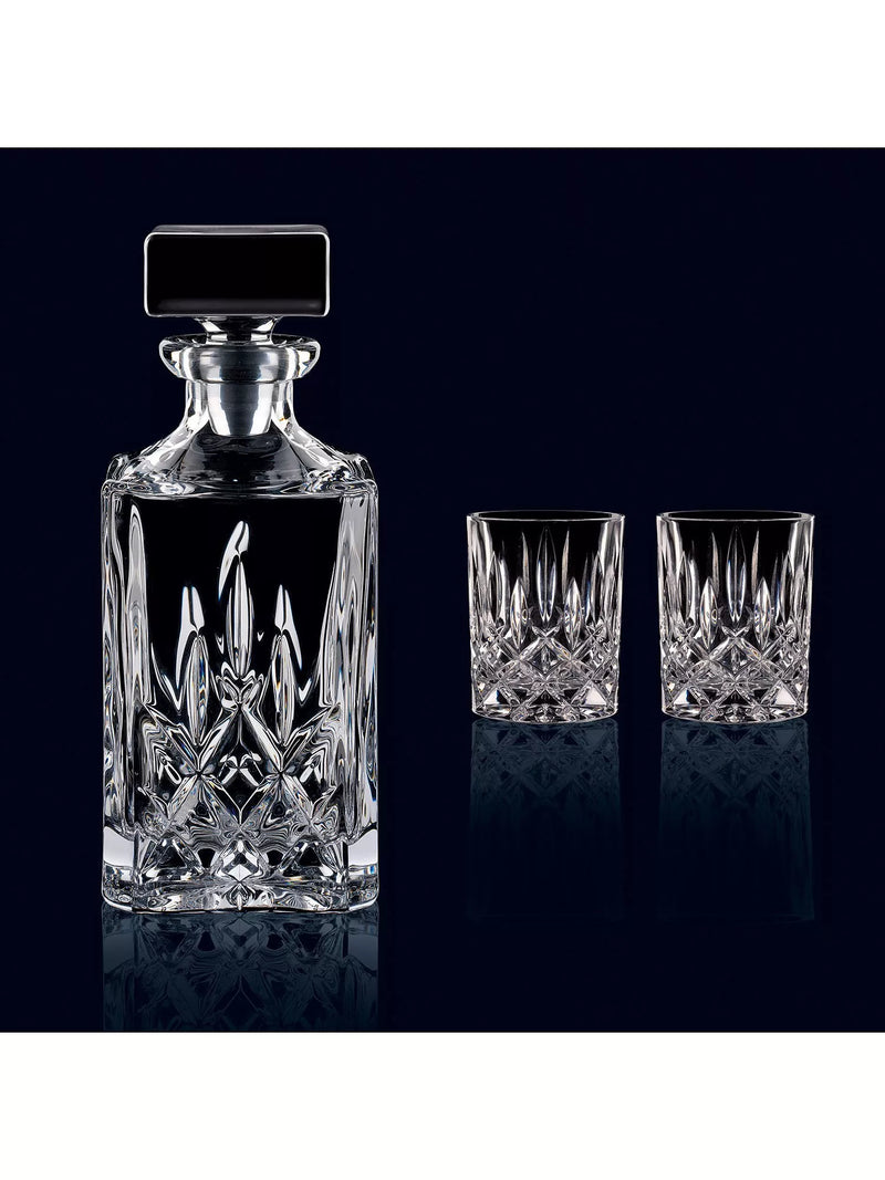 Nachtmann Noblesse whisky decanter and tumbler set 3 piece, imported from the UK