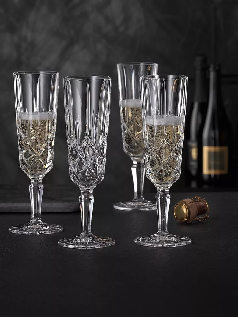 Nachtmann Noblesse crystal champagne flutes set of 4 155ml, imported from the UK