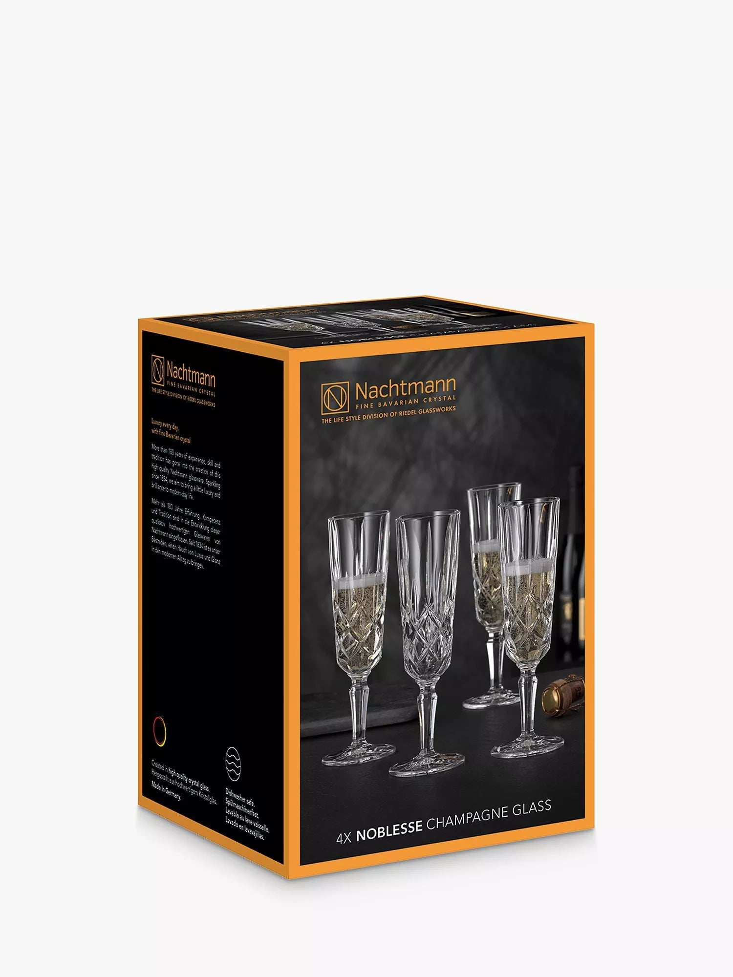 Nachtmann Noblesse crystal champagne flutes set of 4 155ml, imported from the UK