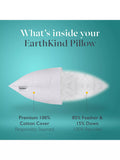 EarthKind recycled feather down medium pillow standard, imported from the UK