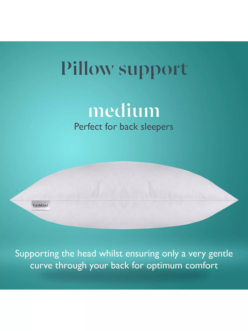 EarthKind recycled feather down medium pillow standard, imported from the UK
