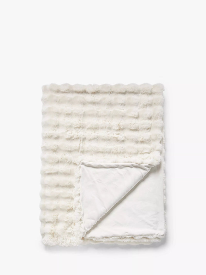 John Lewis wave fur throw with textured faux fur, UK version
