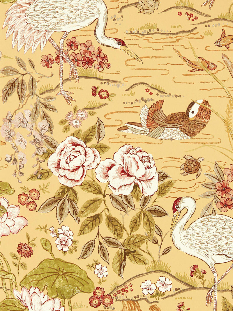 Sanderson Crane & Frog Wallpaper (British brand)