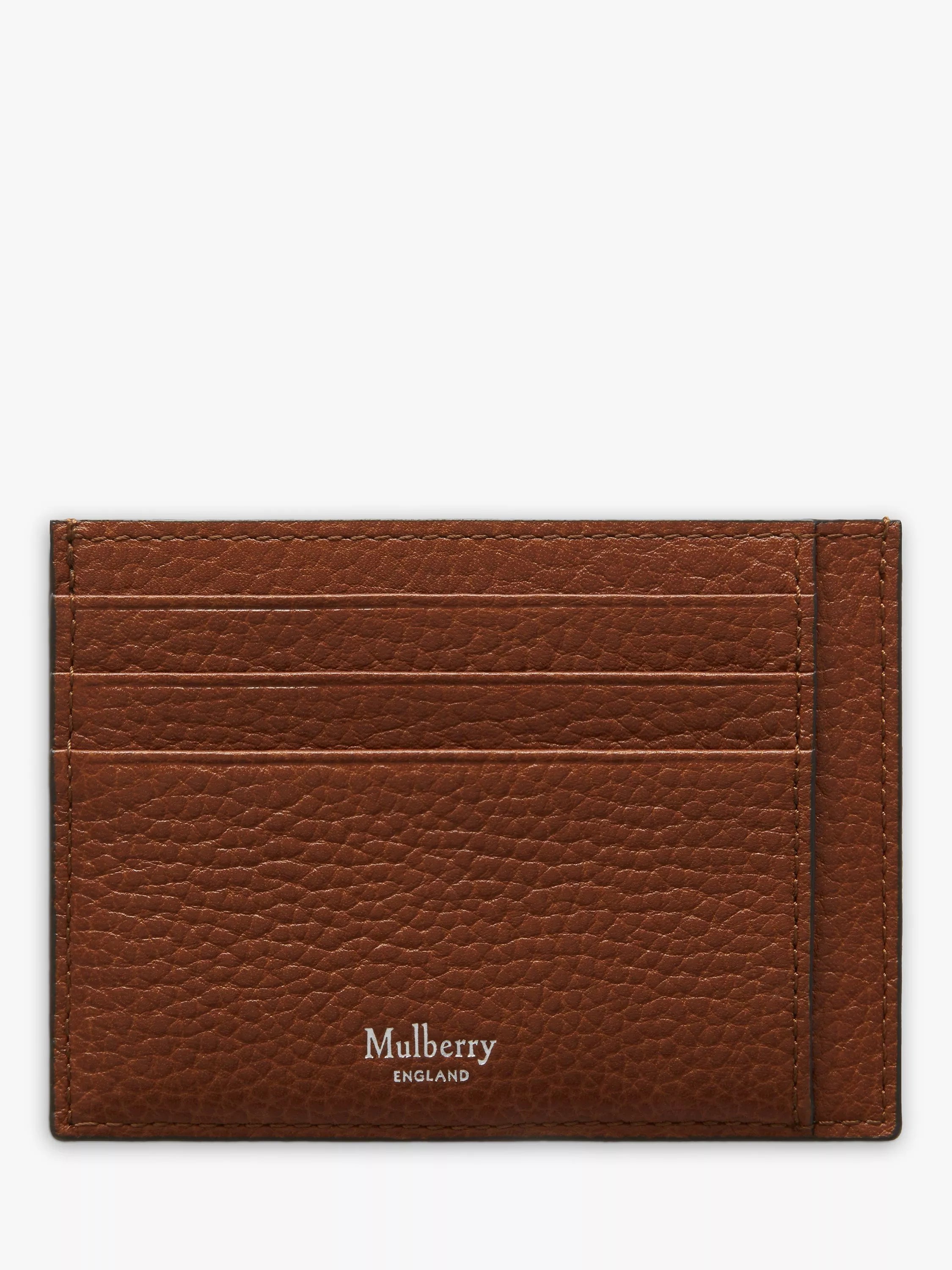 Mulberry Small Classic Grain Leather Card Holder, Oak