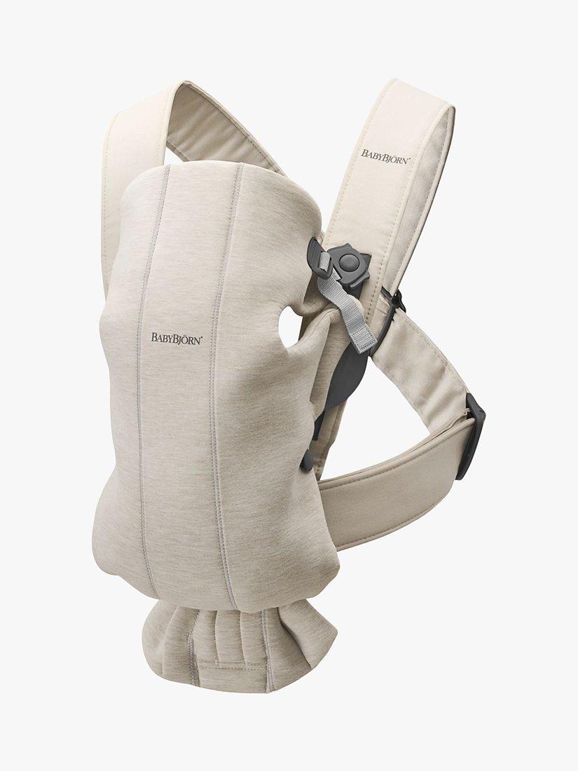 BabyBjörn baby mini carrier in light beige for newborns to 1 year - British product