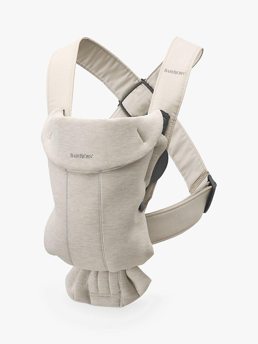 BabyBjörn baby mini carrier in light beige for newborns to 1 year - British product