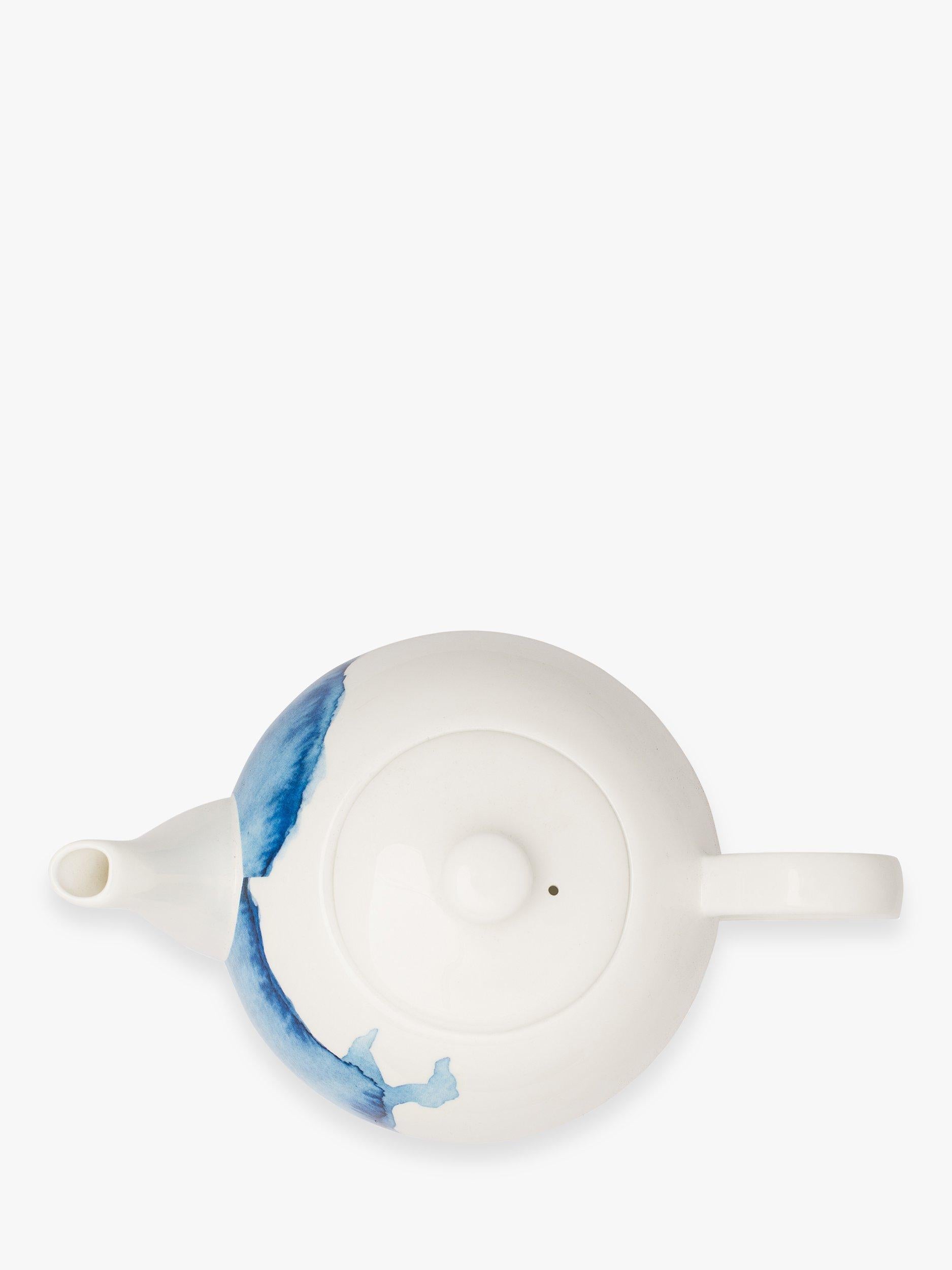 Rick Stein bone china teapot Coves of Cornwall blue white 1.35L, UK version