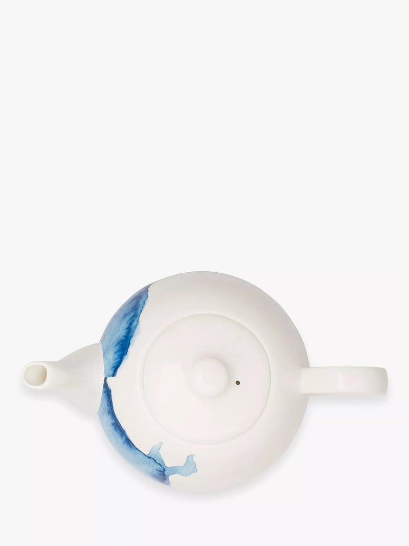 Rick Stein bone china teapot Coves of Cornwall blue white 1.35L, UK version