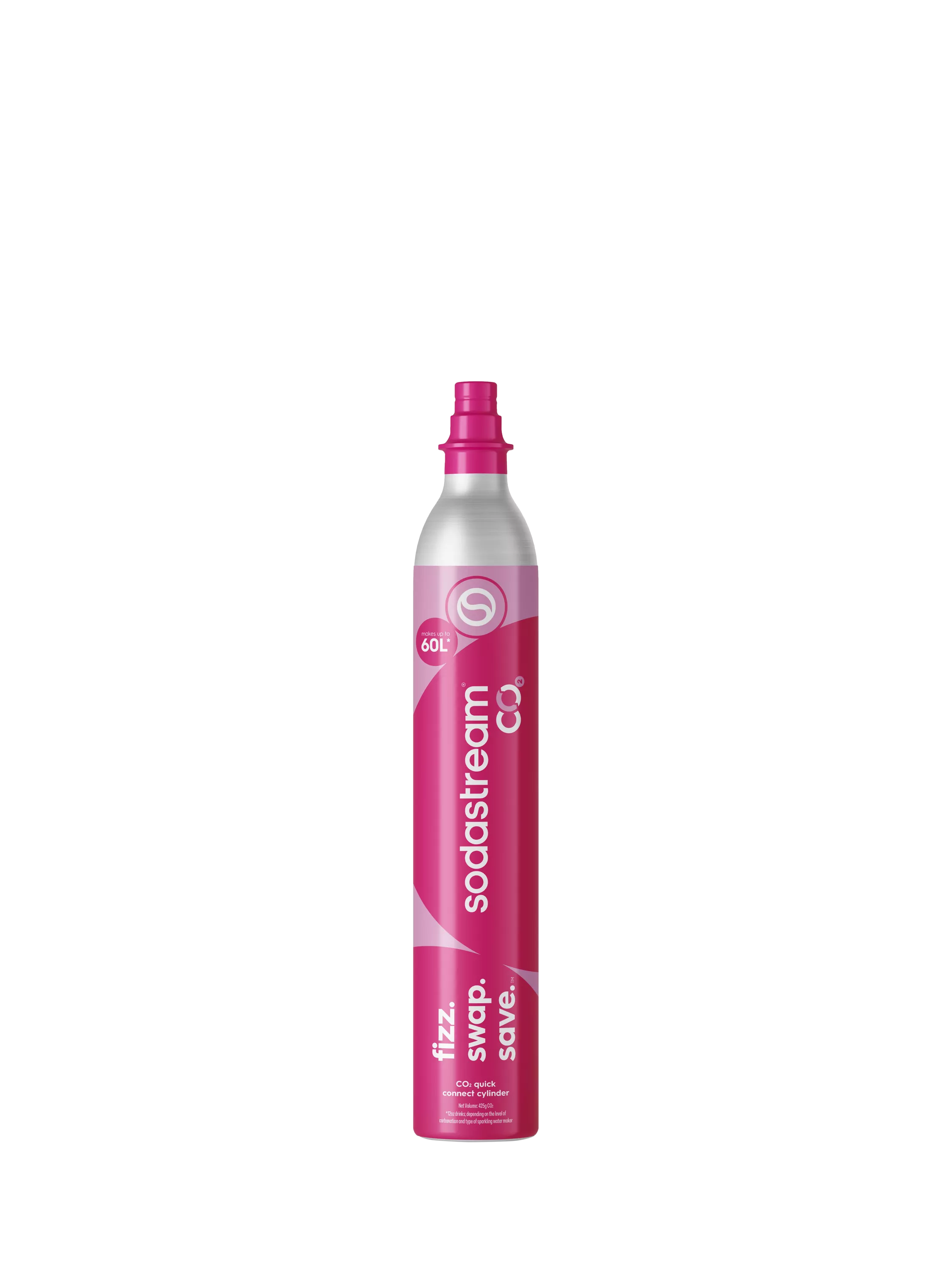 SodaStream Quick Connect Pink CO2 gas cylinder 60L - British product