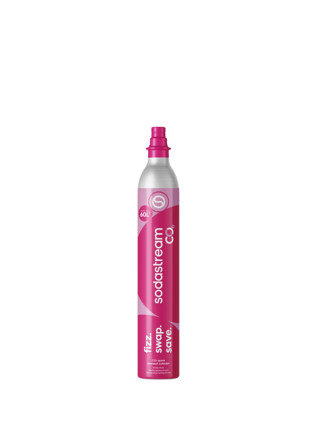 SodaStream Quick Connect Pink CO2 gas cylinder 60L - British product