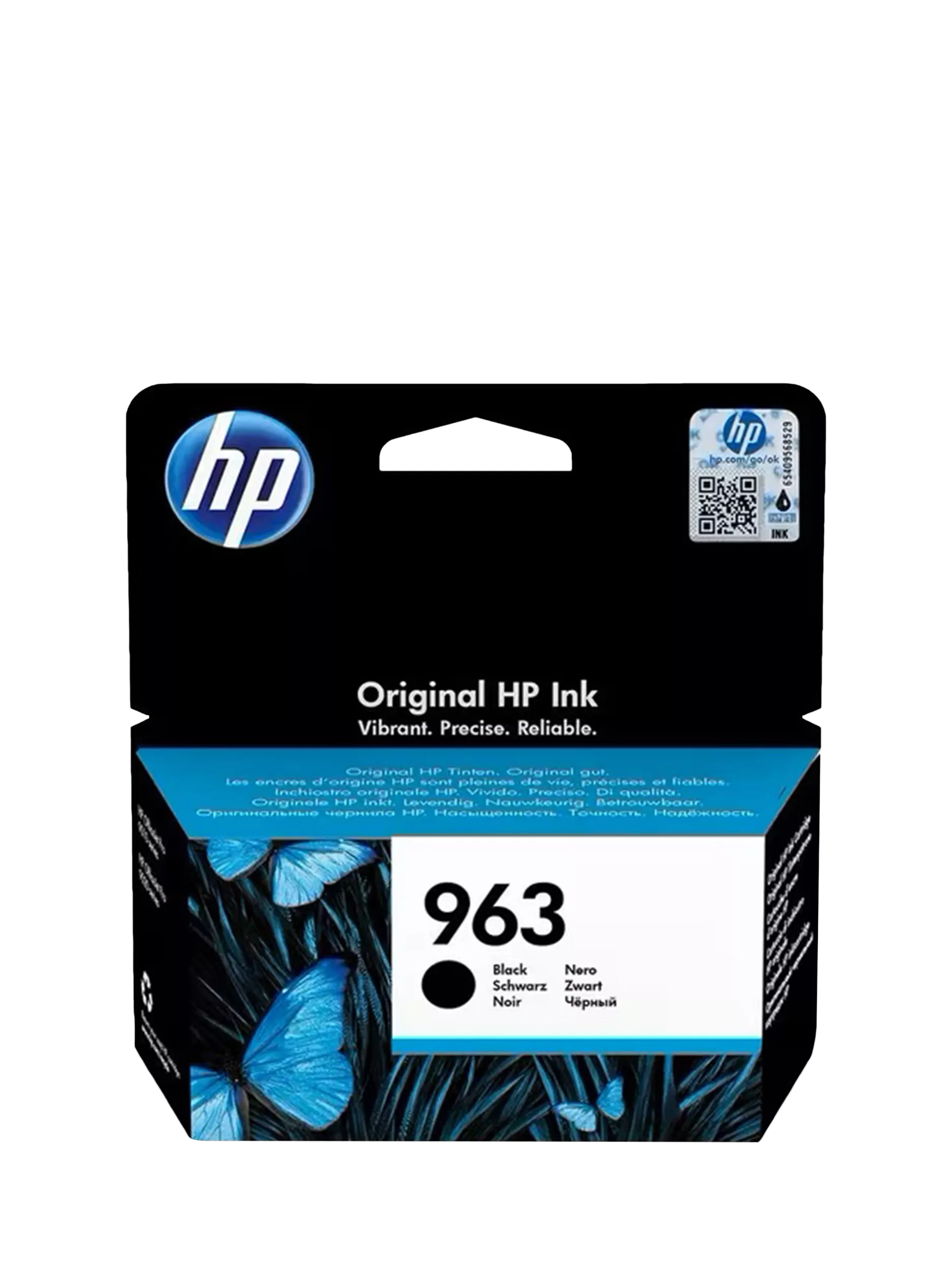 HP 963 black ink cartridge 1000 page yield, imported from the UK
