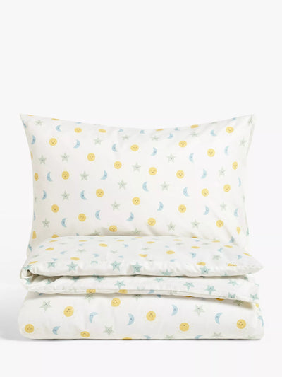 John Lewis John Lewis Night and Day Reversible Toddler Pure Cotton Duvet Cover and Pillowcase Set Cot/Cotbed- Buy online at McGrocer