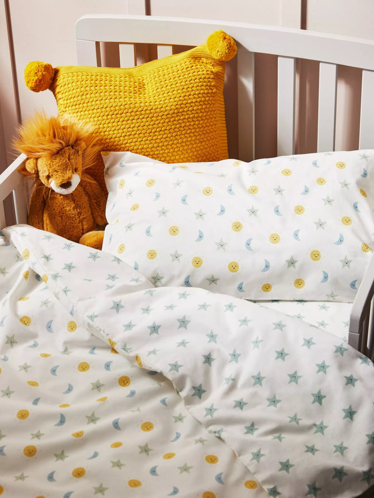 John Lewis ANYDAY Night and Day Reversible Toddler Pure Cotton Duvet Cover & Pillowcase Set