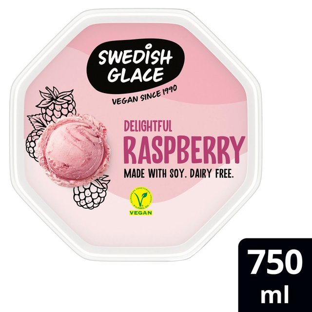 Swedish Glace Dairy Free Delightful Raspberry Vegan Ice Cream Tub    750ml GOODS M&S   