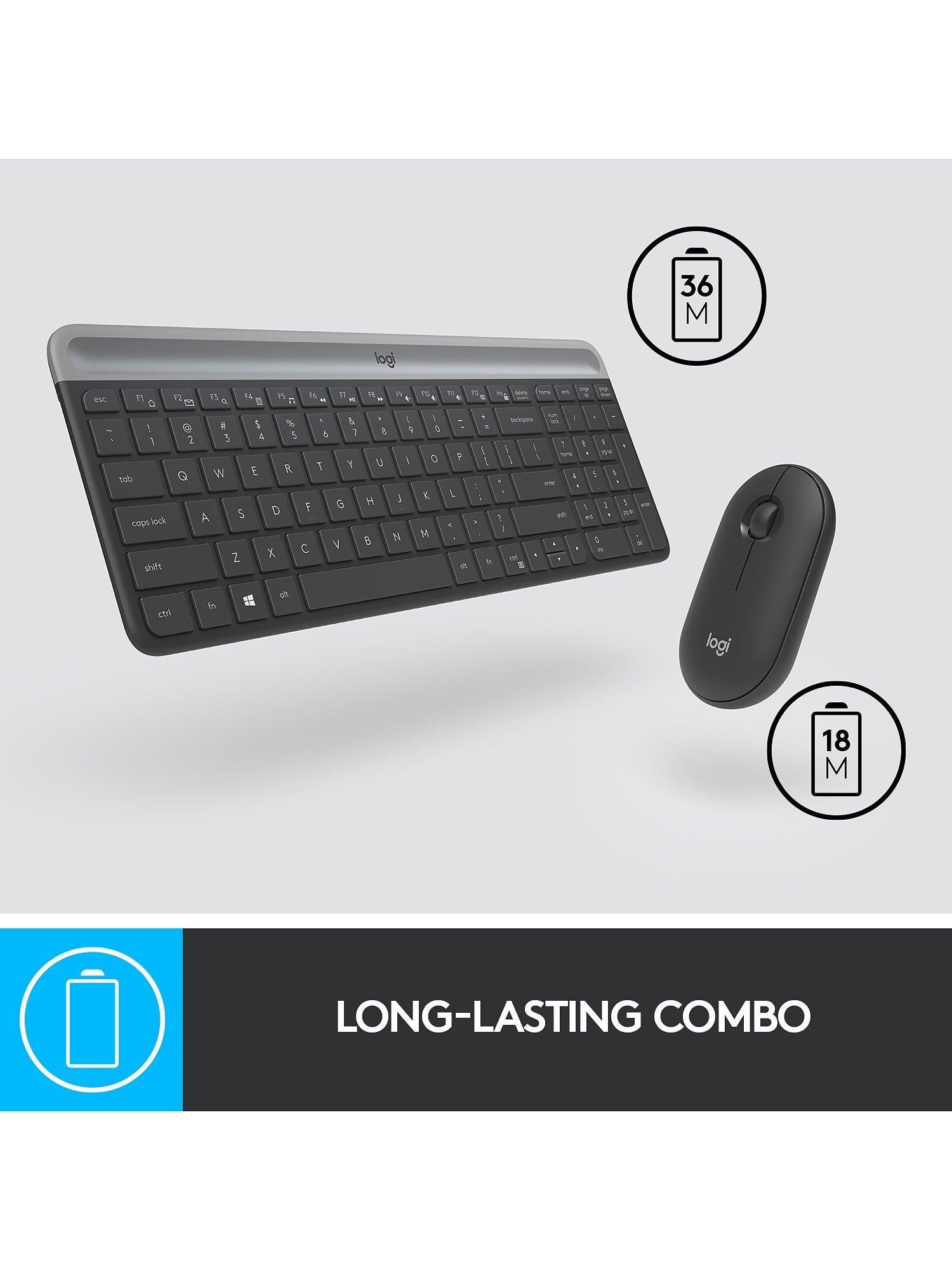 Logitech MK470 wireless keyboard and mouse black - British product