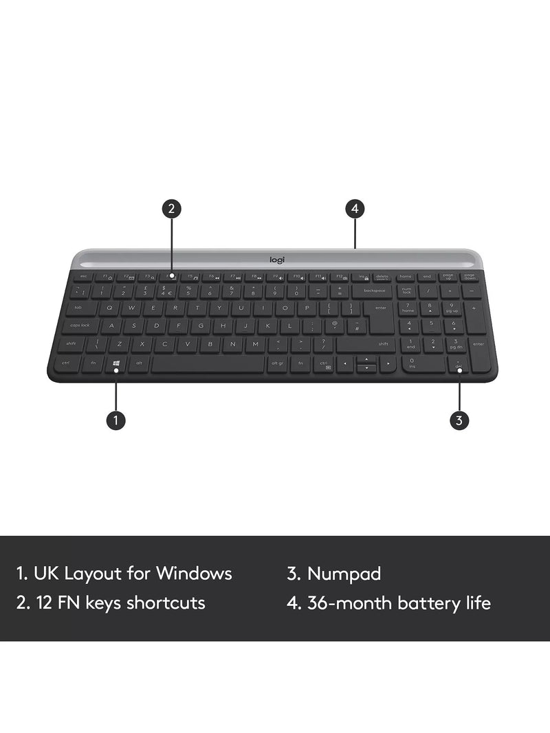 Logitech MK470 wireless keyboard and mouse black - British product