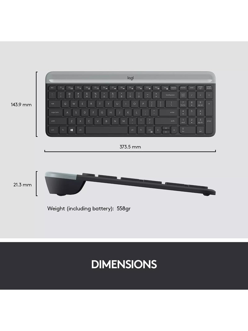 Logitech MK470 wireless keyboard and mouse black - British product