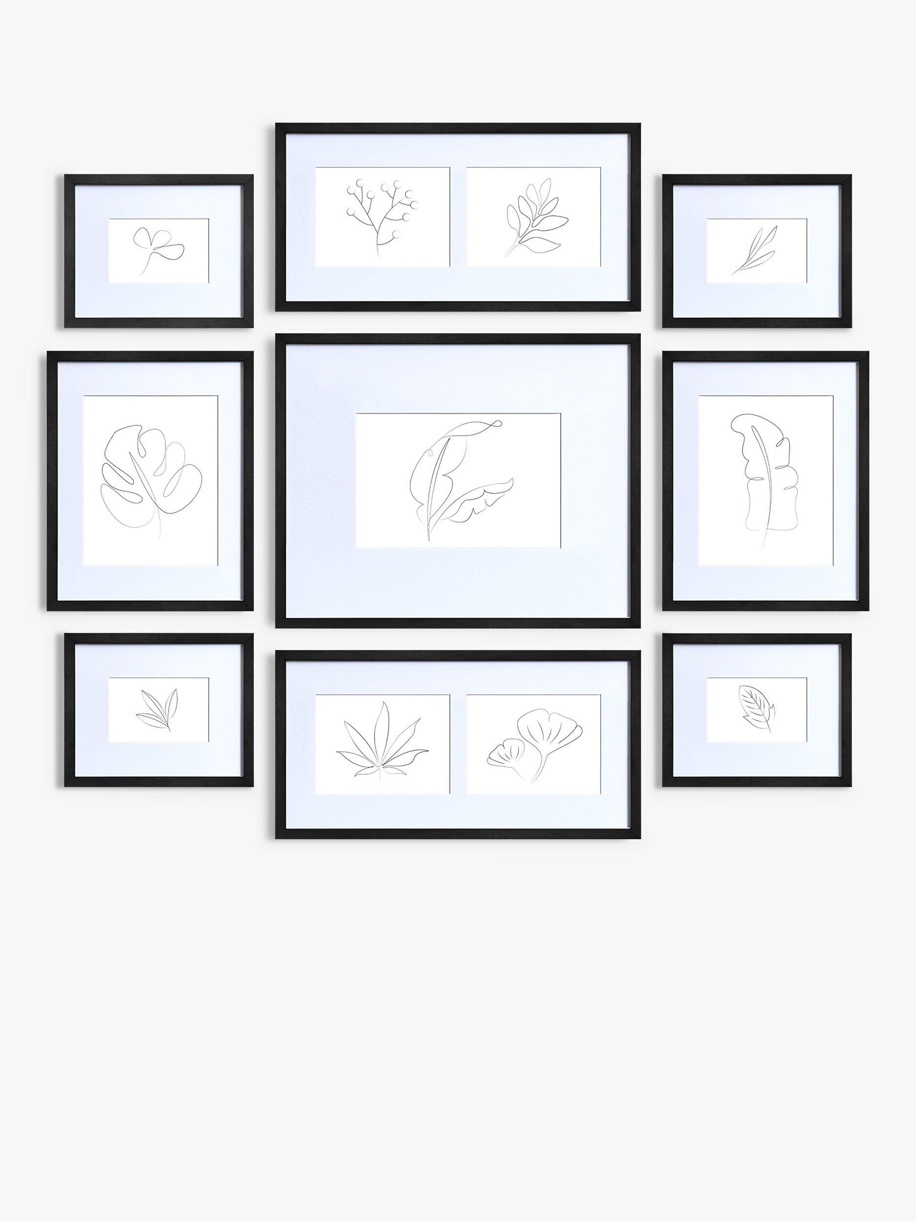 Nielsen multi-aperture photo frame set for 11 photos in black, imported from the UK