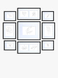 Nielsen multi-aperture photo frame set for 11 photos in black, imported from the UK