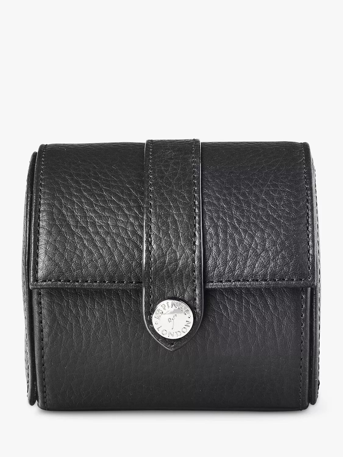 Aspinal of London pebble leather travel watch roll, UK version