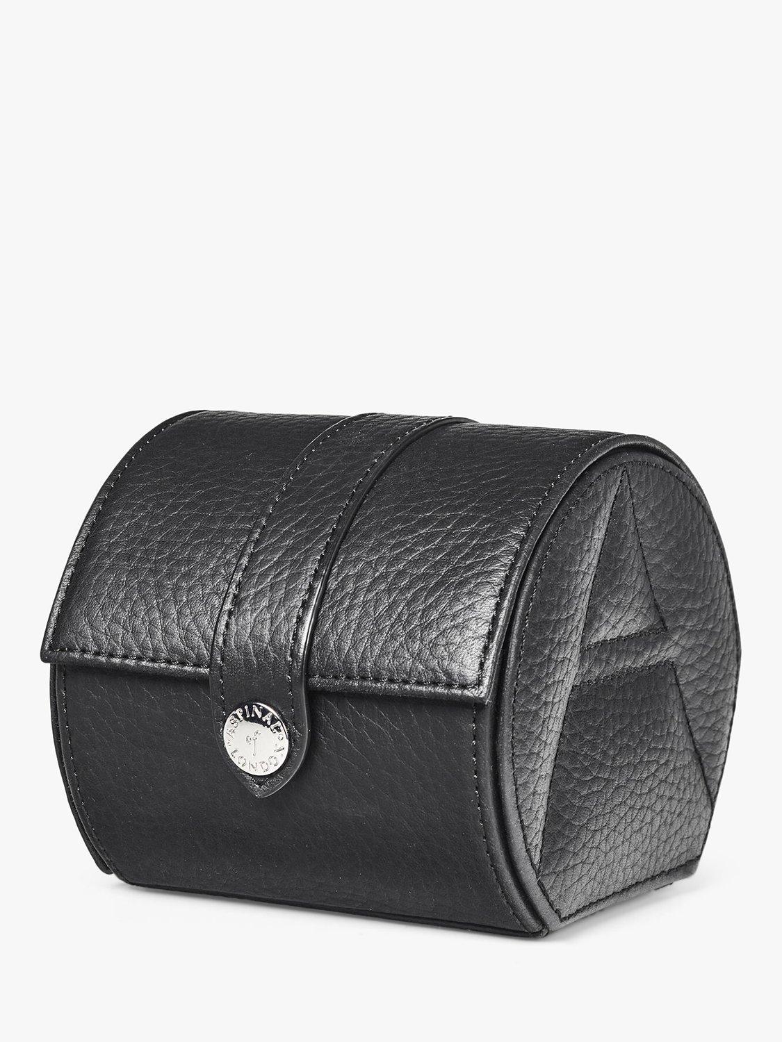 Aspinal of London pebble leather travel watch roll, UK version