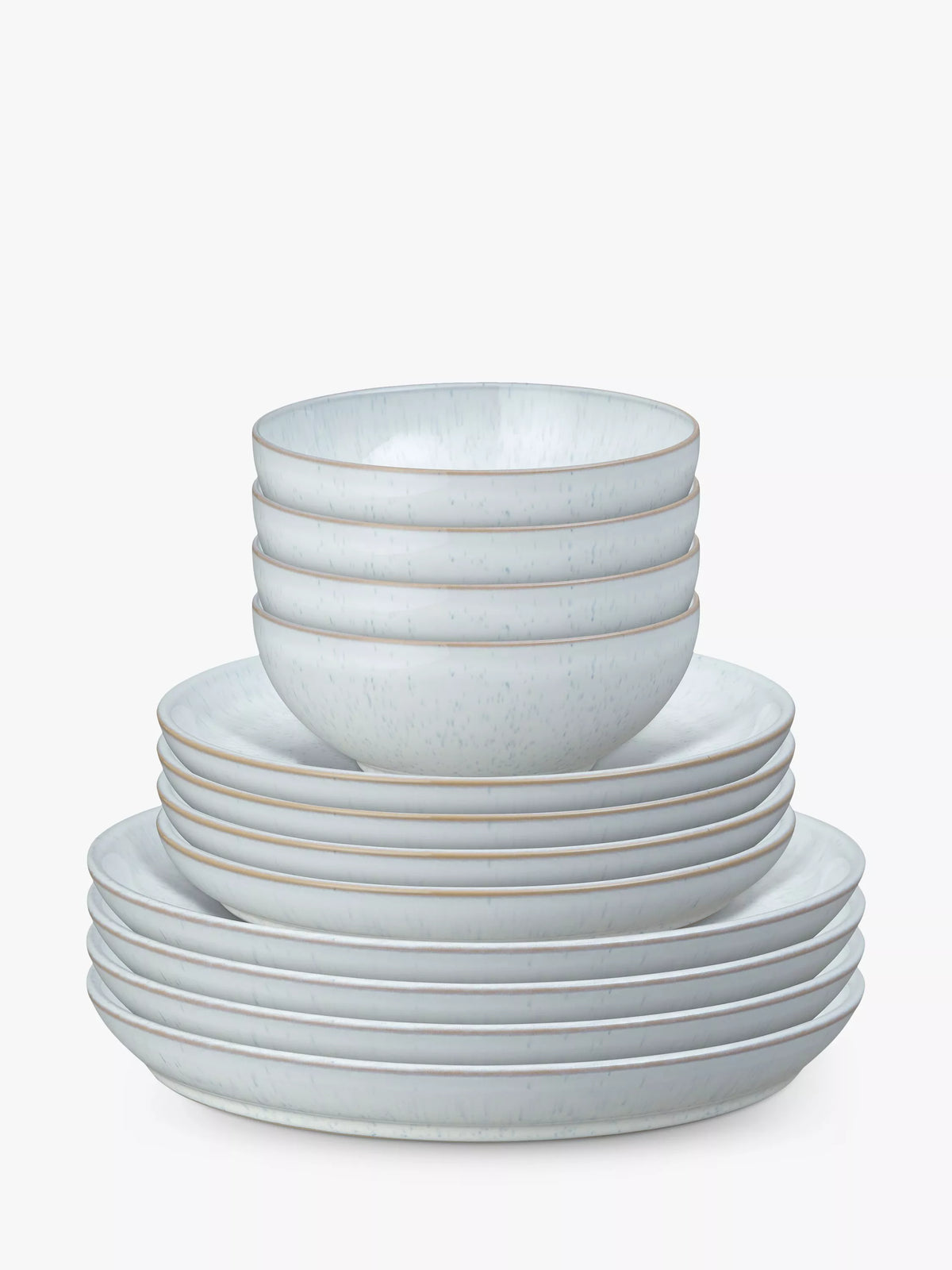 Denby White Speckle stoneware dinnerware set 12 piece, UK version