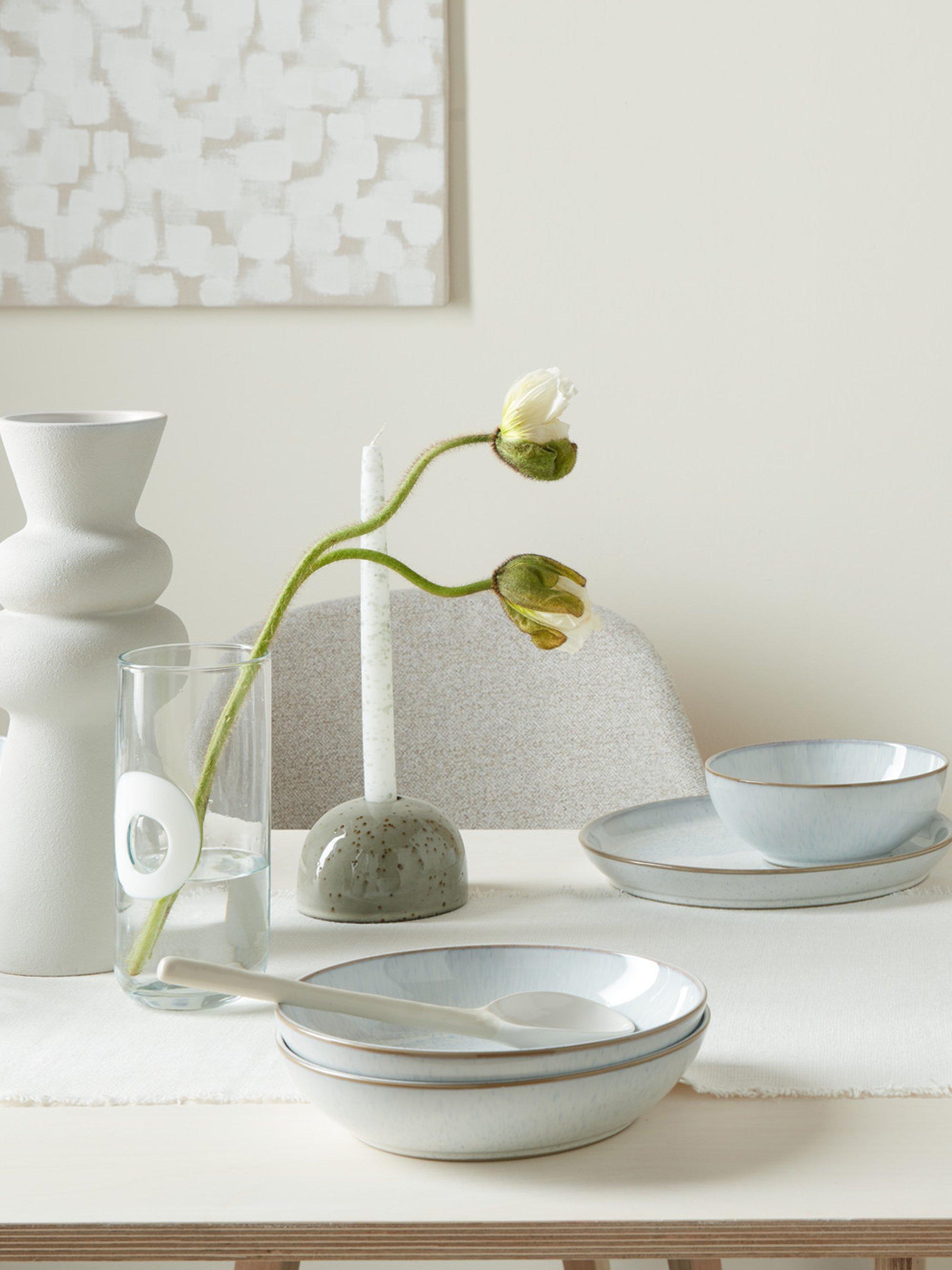 Denby White Speckle stoneware dinnerware set 12 piece, UK version