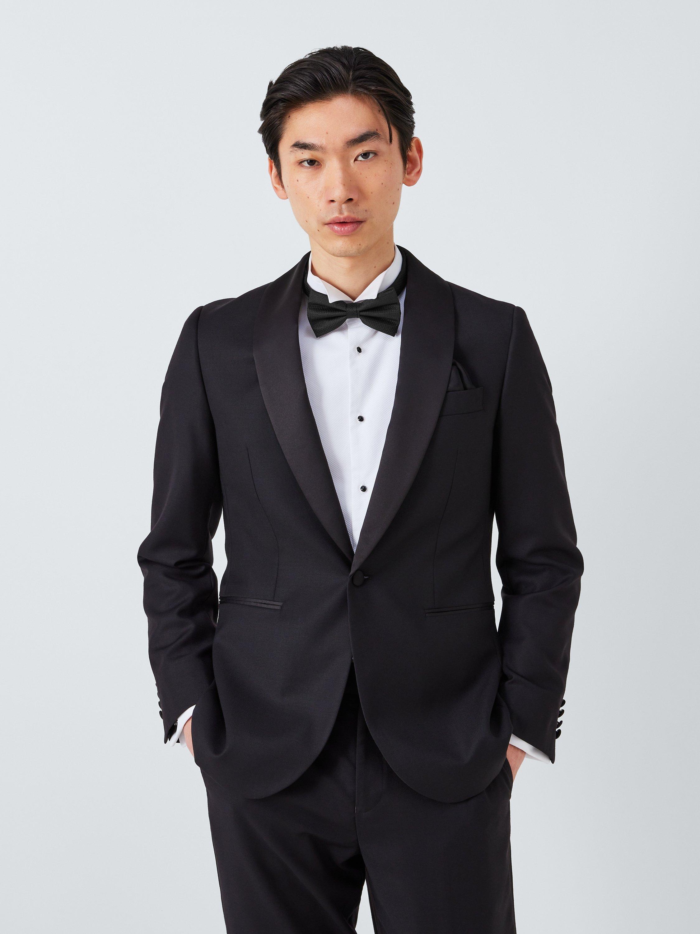 John Lewis textured silk bow tie in black - British product