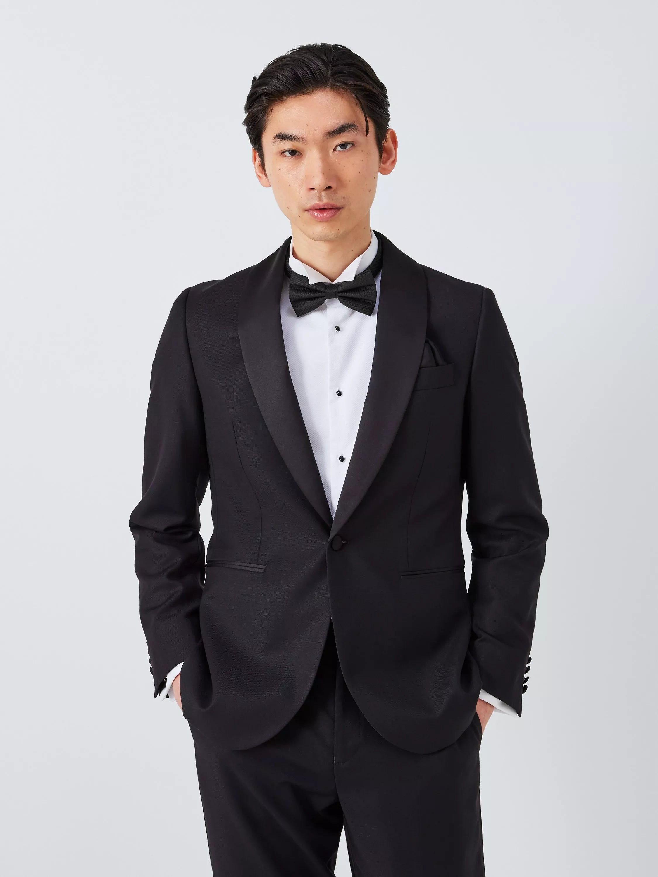 John Lewis textured silk bow tie in black - British product