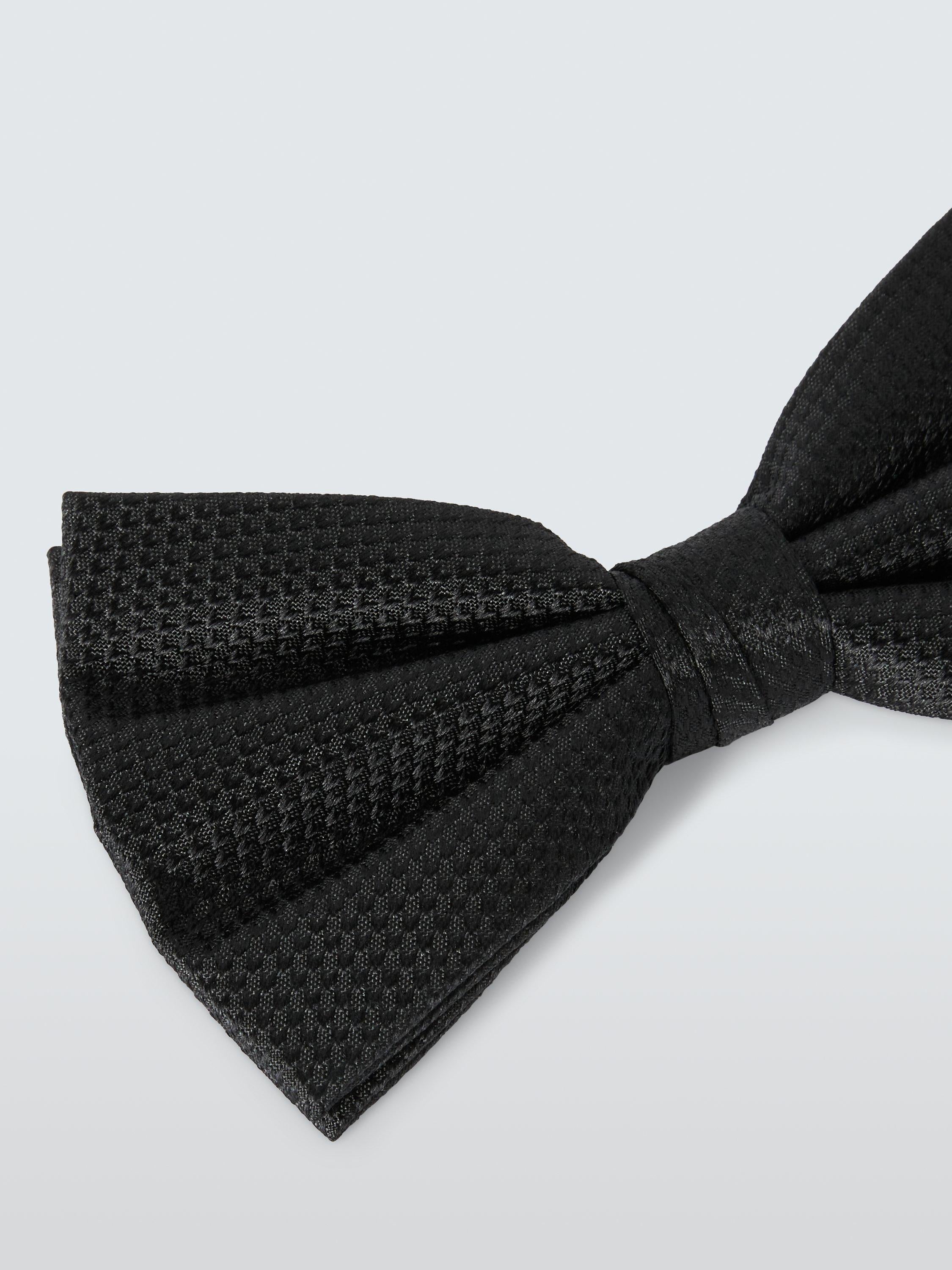 John Lewis textured silk bow tie in black - British product