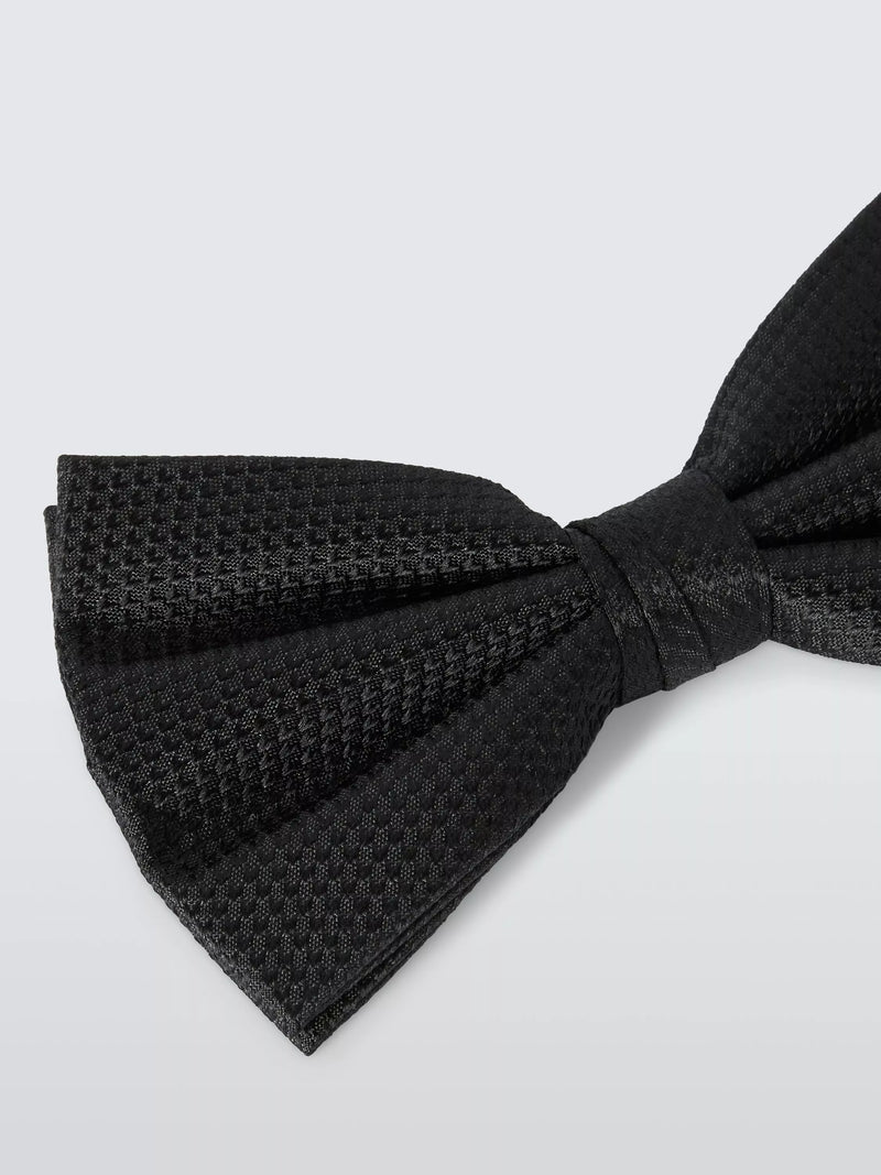 John Lewis textured silk bow tie in black - British product