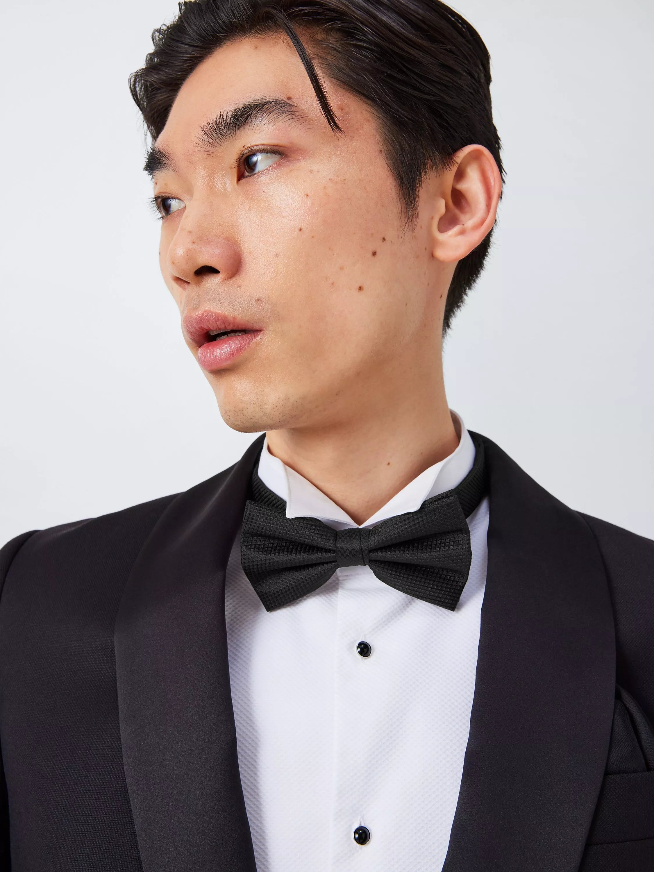 John Lewis textured silk bow tie in black - British product