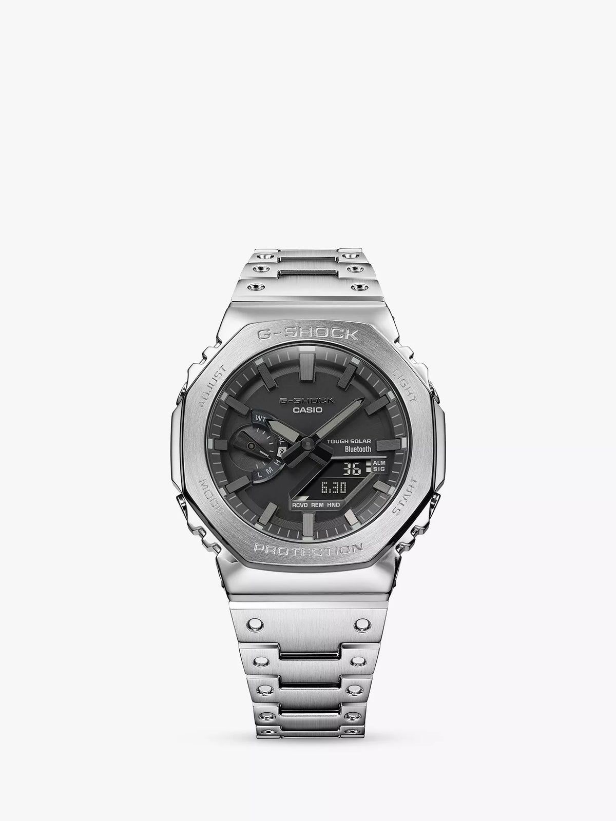 Casio G-Shock silver bracelet watch GM-B2100D, UK version