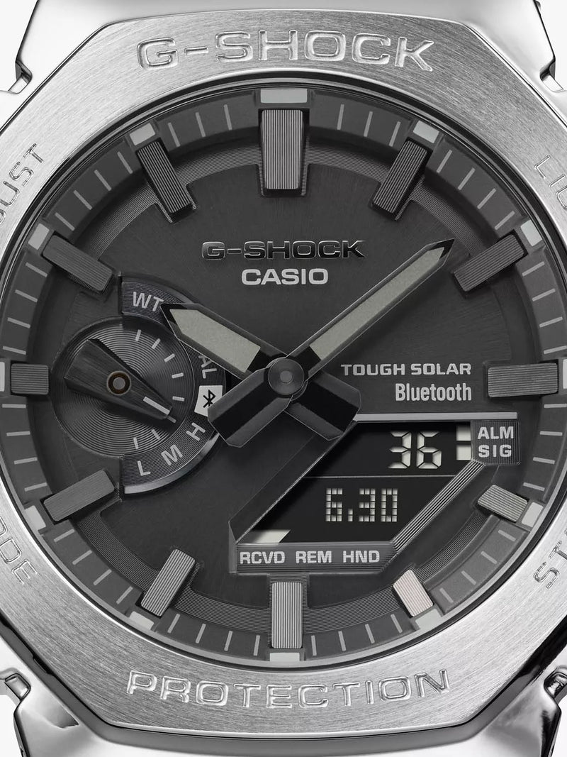 Casio G-Shock silver bracelet watch GM-B2100D, UK version