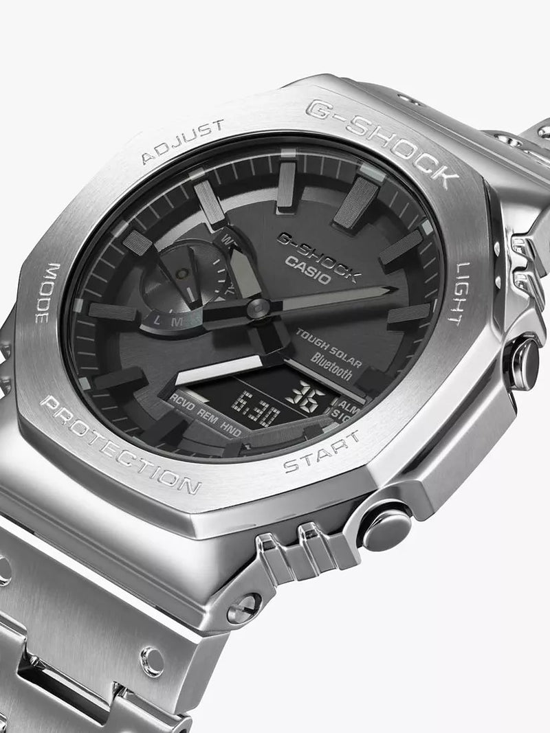 Casio G-Shock silver bracelet watch GM-B2100D, UK version