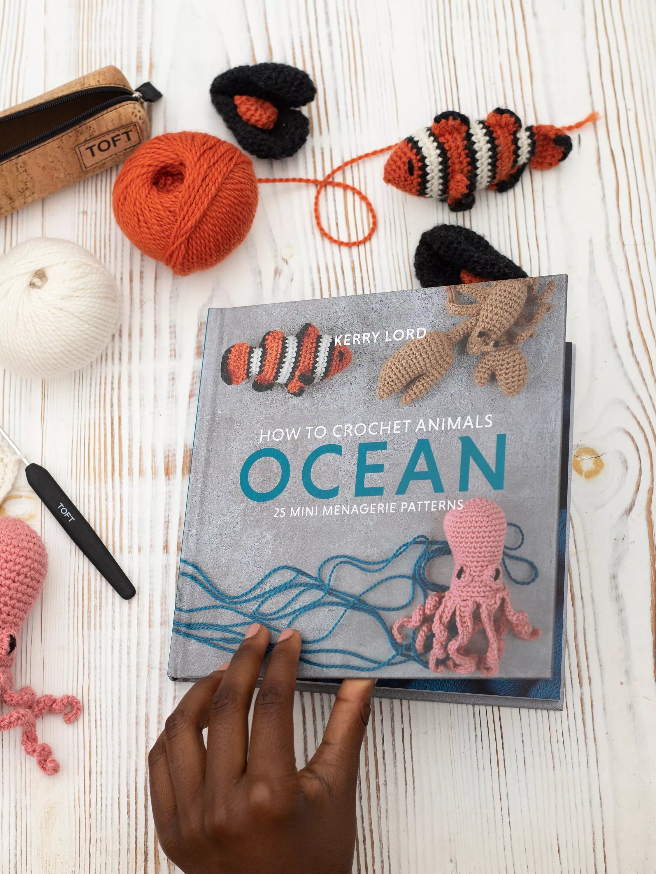 TOFT ocean animal crochet patterns mini hardback book, UK version