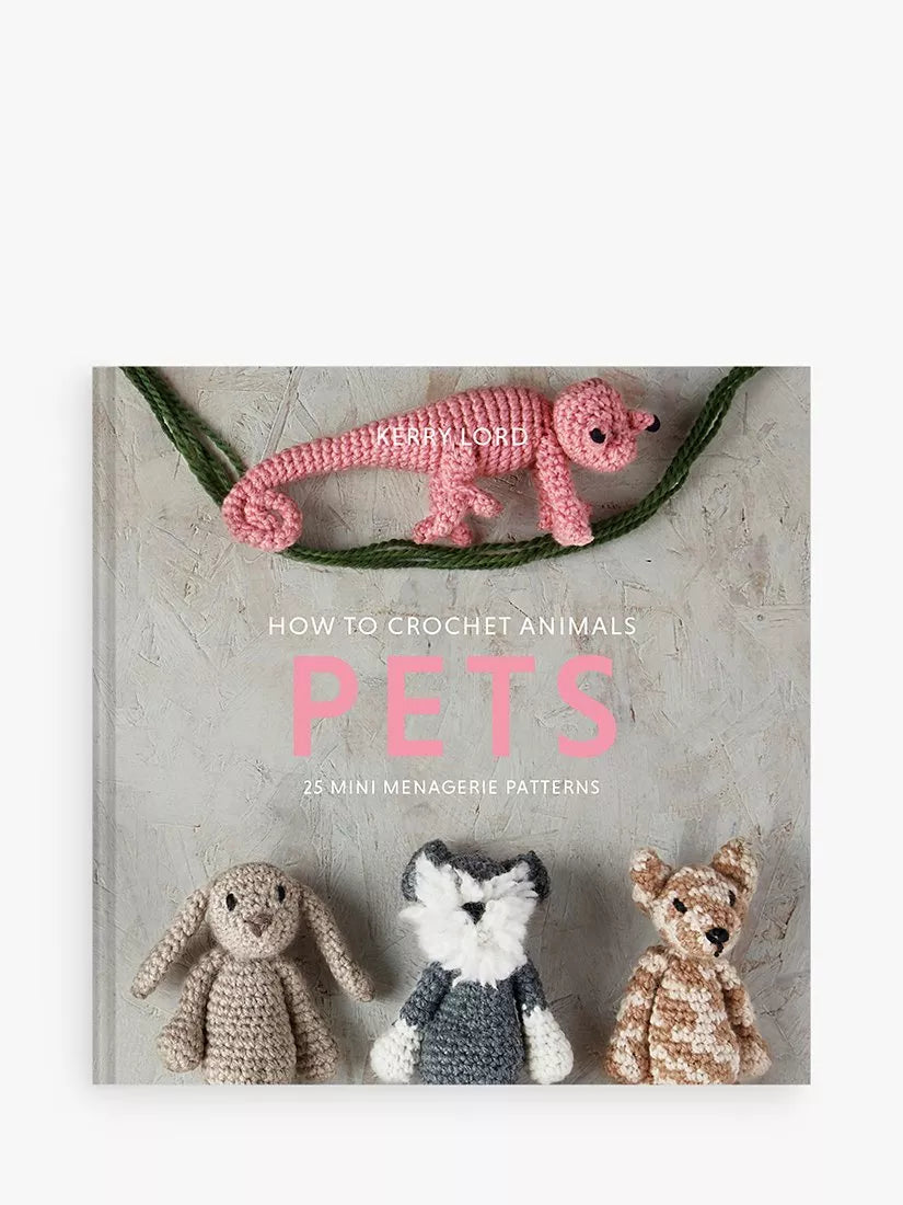 Mini crochet book with animal pet patterns by Kerry Lord, UK version