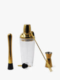 Bar Originale Cocktail Shaker Set Gold/Clear 5 Piece 600ml - British product